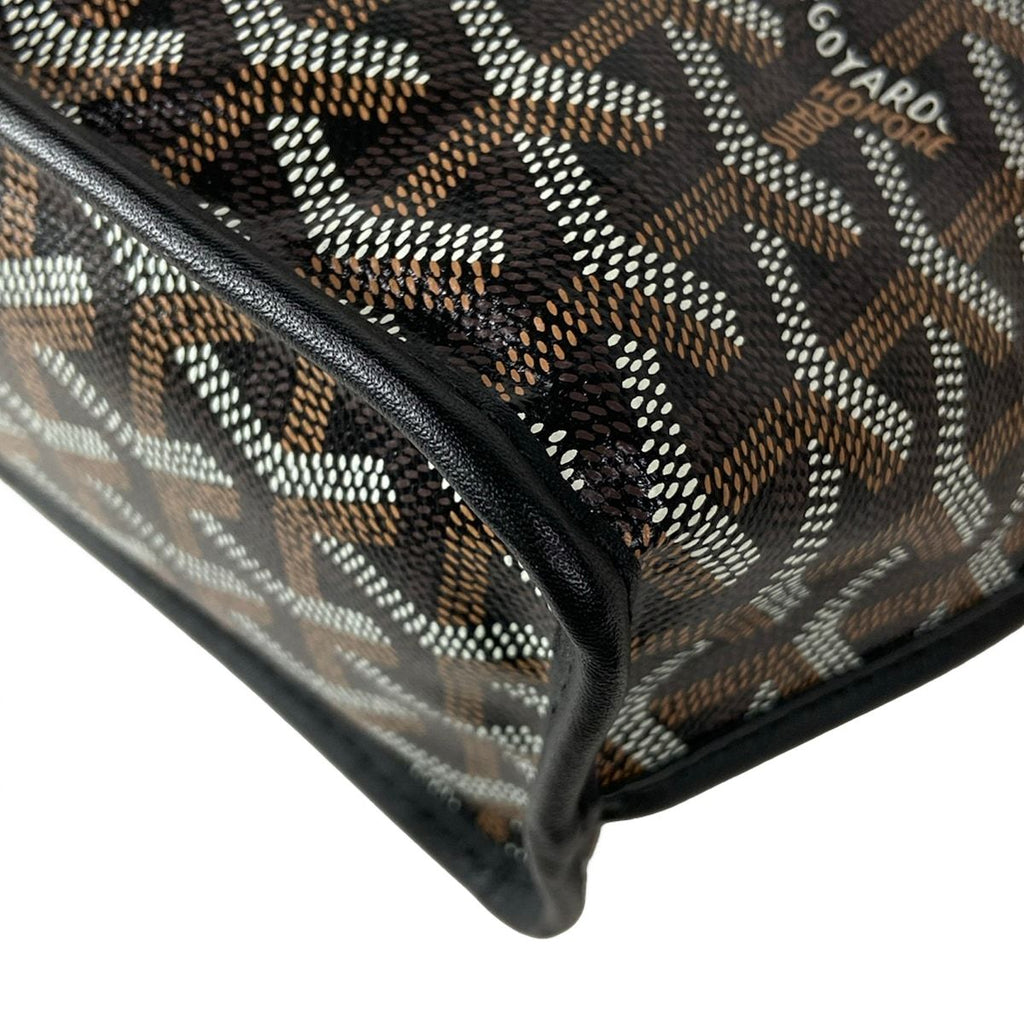 Goyard Handbag Anjou Mini Black Dark Brown White — view 8