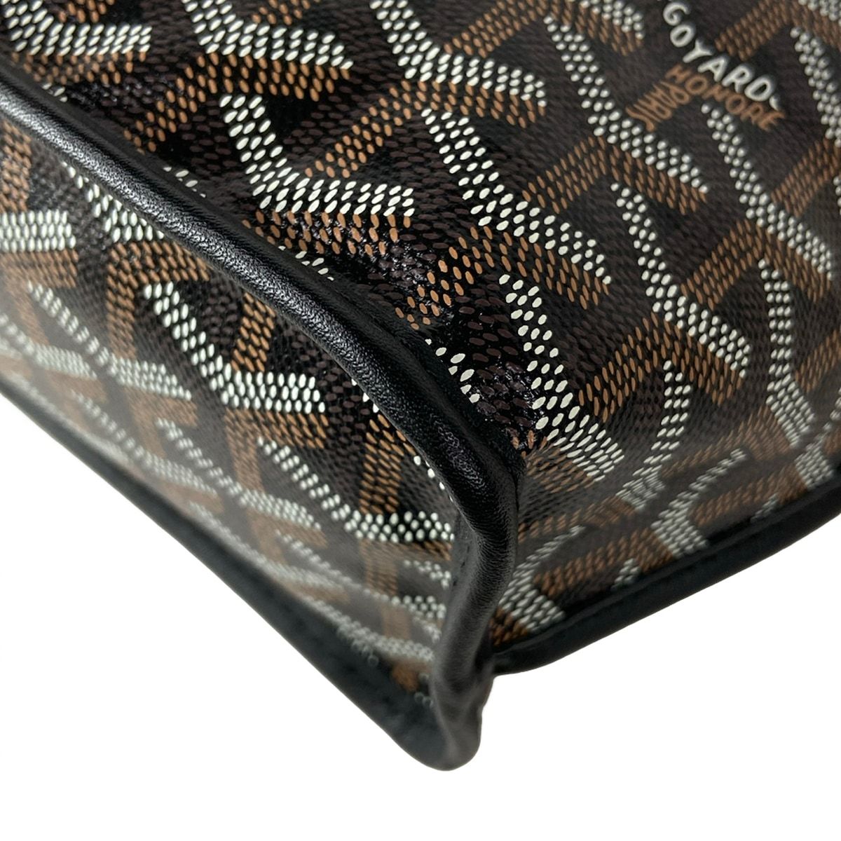 Goyard Handbag Anjou Mini Black Dark Brown White — view 8