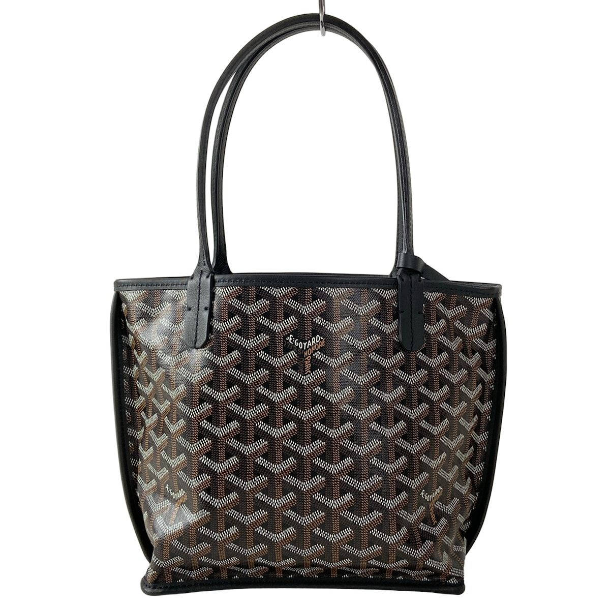 Goyard Handbag Anjou Mini Black Dark Brown White