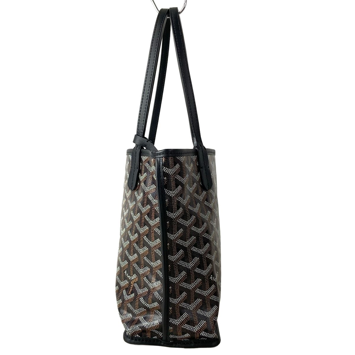 Goyard Handbag Anjou Mini Black Dark Brown White — view 4