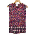 Chanel Tunic 38 M Pink Black Multi Crew Neck Sleeveless Cashmere Blend Knit