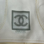 Chanel Jersey 40 M Sports Line Ivory Black Identification T-Shirt — view 3