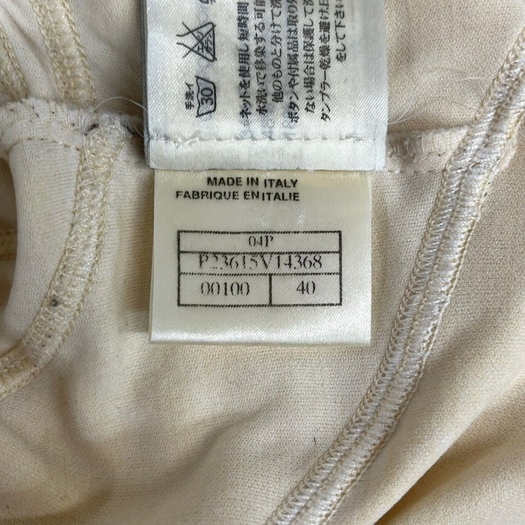 Chanel Jersey 40 M Sports Line Ivory Black Identification T-Shirt — view 4