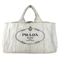 Prada Handbag Canapa Logo Cotton White