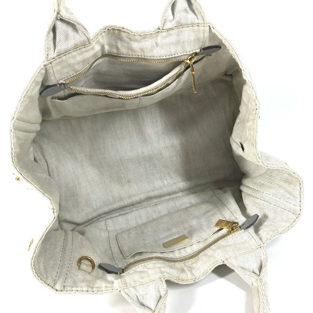 Prada Handbag Canapa Logo Cotton White — view 4