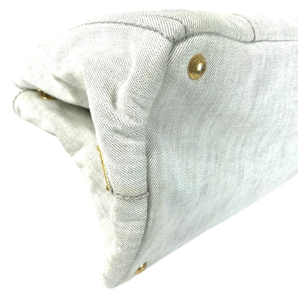 Prada Handbag Canapa Logo Cotton White — view 2