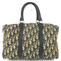 Dior Handbag Trotter Logo Leather Canvas Navy