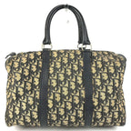 Dior Handbag Trotter Logo Leather Canvas Navy
