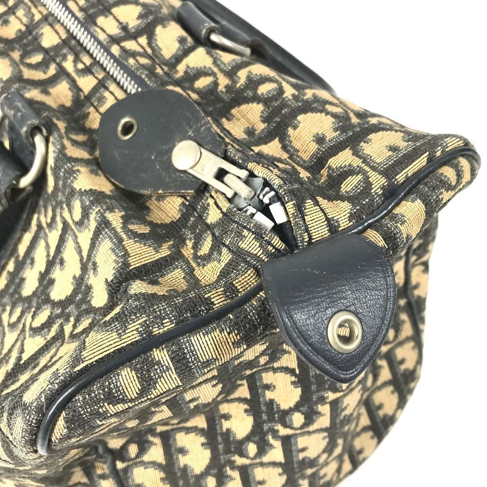 Dior Handbag Trotter Logo Leather Canvas Navy — view 3