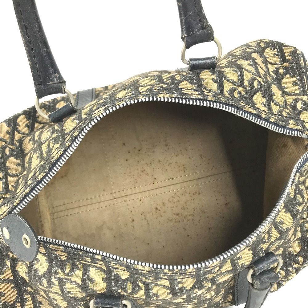 Dior Handbag Trotter Logo Leather Canvas Navy — view 5