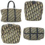 Dior Handbag Trotter Logo Leather Canvas Navy — view 8