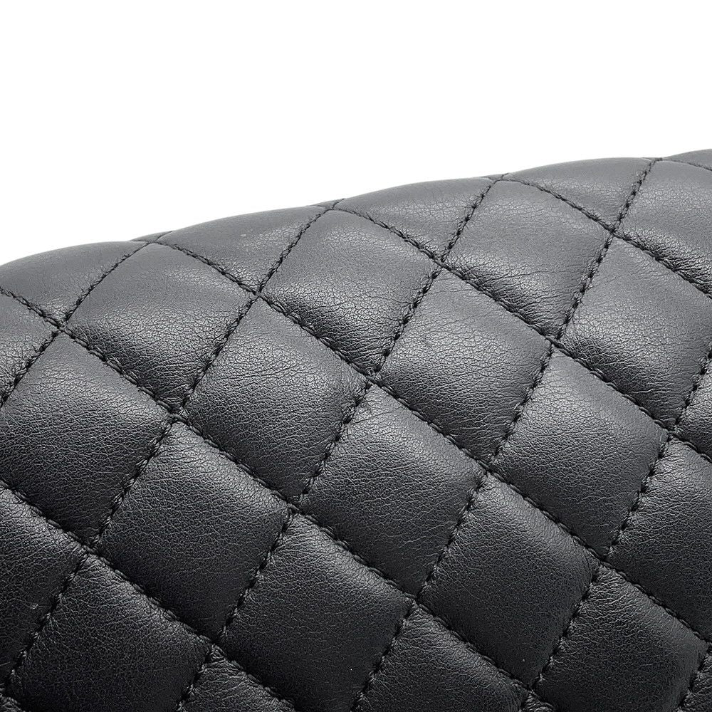 Chanel Chain Shoulder Bag CC Logo Boy Lambskin Black — view 8