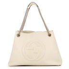 Gucci Tote Bag Interlocking G Soho Chain Leather 2-Way