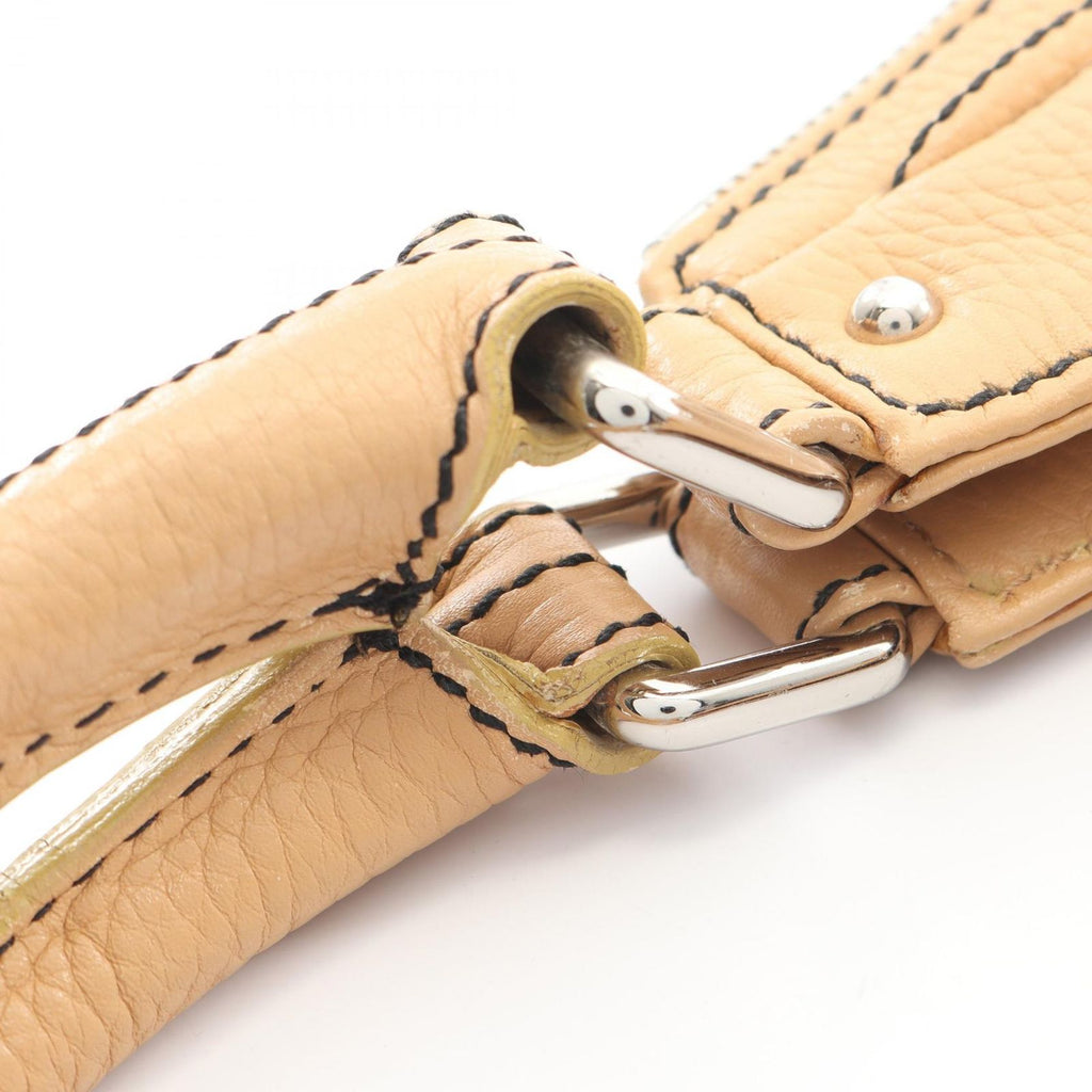 Chanel Handbag Logo Fringe Beige Caviar Leather — view 6