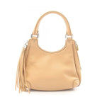 Chanel Handbag Logo Fringe Beige Caviar Leather