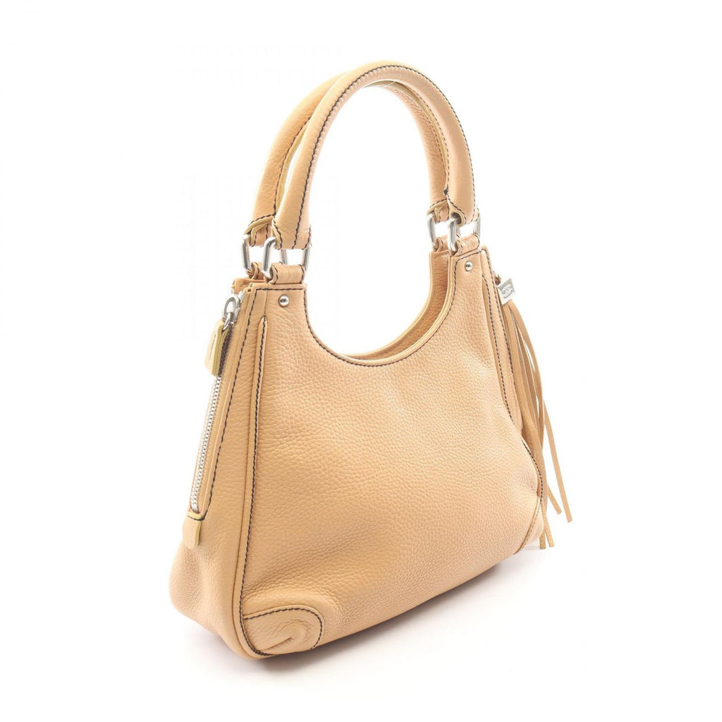 Chanel Handbag Logo Fringe Beige Caviar Leather — view 2