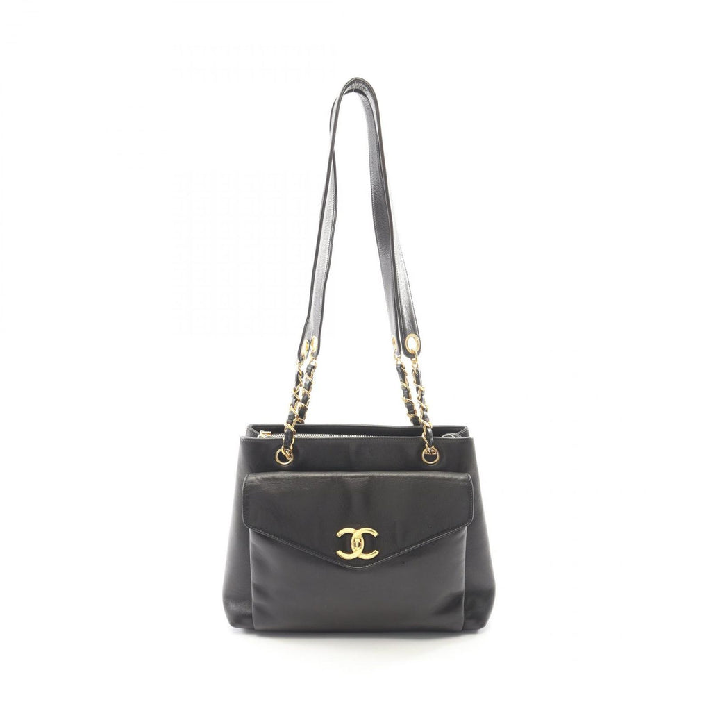 Chanel Tote CC Logo Black Lambskin Shoulder Bag