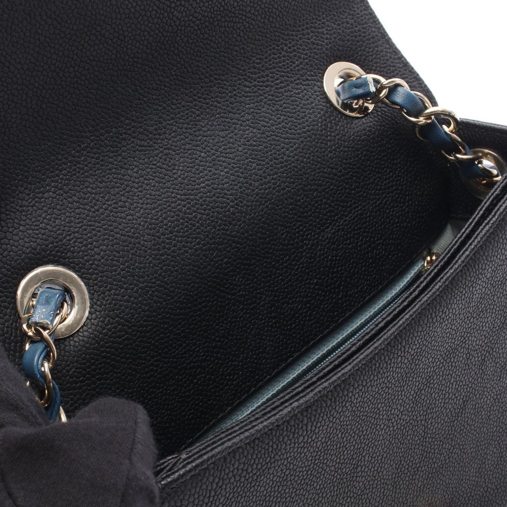 Chanel Shoulder Bag Quilted Half Coco Black Caviar Leather 2-Way Chain — view 7