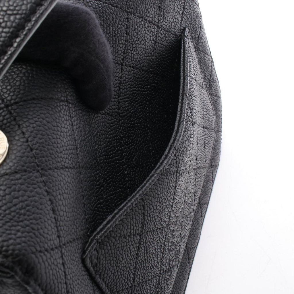Chanel Shoulder Bag Quilted Half Coco Black Caviar Leather 2-Way Chain — view 6