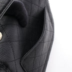Chanel Shoulder Bag Quilted Half Coco Black Caviar Leather 2-Way Chain — view 6