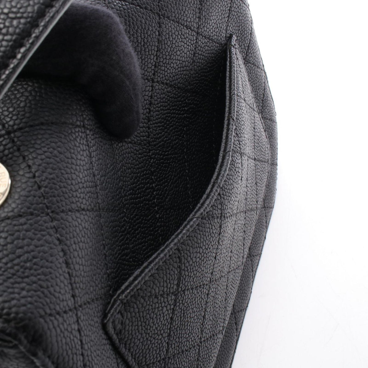 Chanel Shoulder Bag Quilted Half Coco Black Caviar Leather 2-Way Chain — view 6