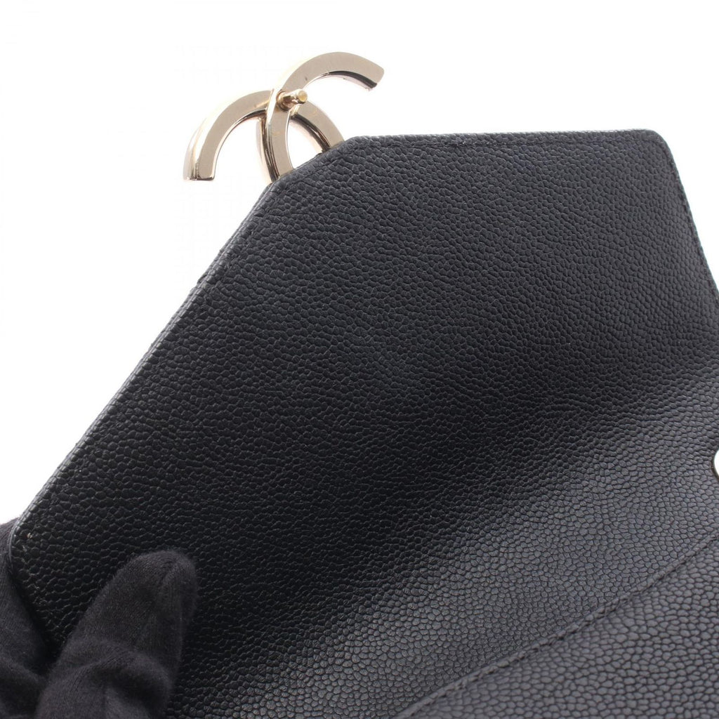 Chanel Shoulder Bag Quilted Half Coco Black Caviar Leather 2-Way Chain — view 8