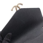Chanel Shoulder Bag Quilted Half Coco Black Caviar Leather 2-Way Chain — view 8