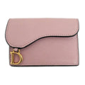Dior Saddle Bloom Card Holder Pink Gold Case Business
