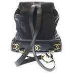 Chanel Vintage Triple CC Logo GD Backpack Black Gold — view 2