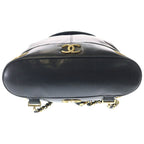 Chanel Vintage Triple CC Logo GD Backpack Black Gold — view 4