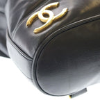 Chanel Vintage Triple CC Logo GD Backpack Black Gold — view 5