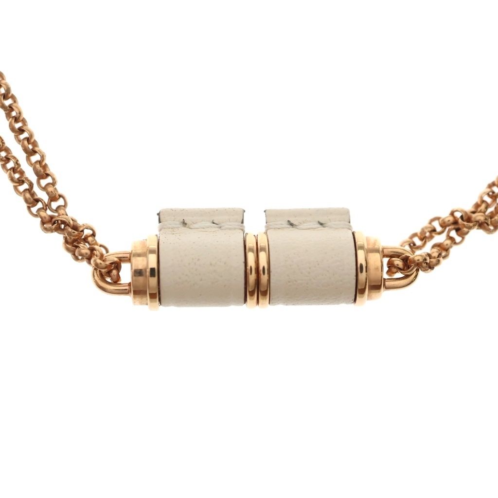 Hermes Charnier PM Cles Swift Leather Necklace Pink Gold Ivory — view 3