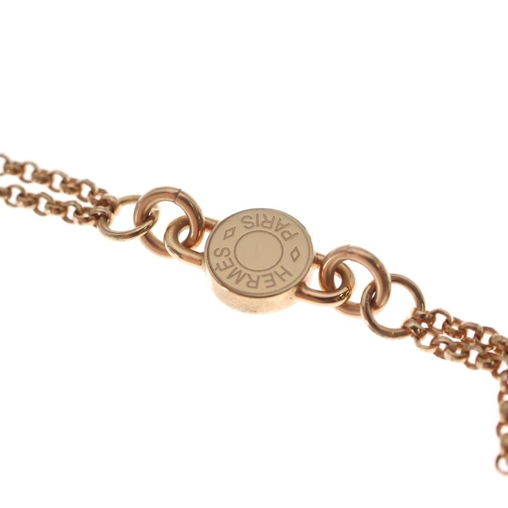 Hermes Charnier PM Cles Swift Leather Necklace Pink Gold Ivory — view 4