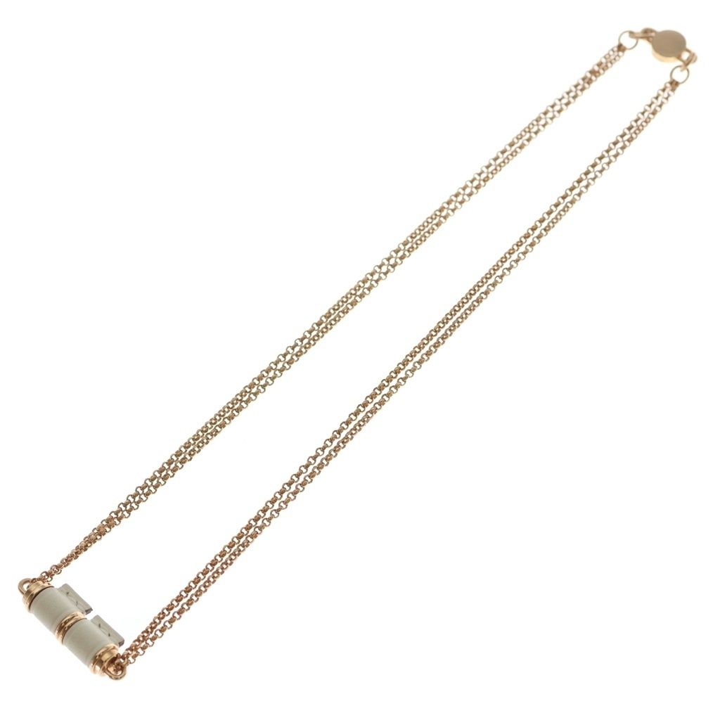 Hermes Charnier PM Cles Swift Leather Necklace Pink Gold Ivory — view 2
