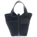 Hermes Picotin Lock PM Cargo Pocket Swift Leather Handbag Silver Black