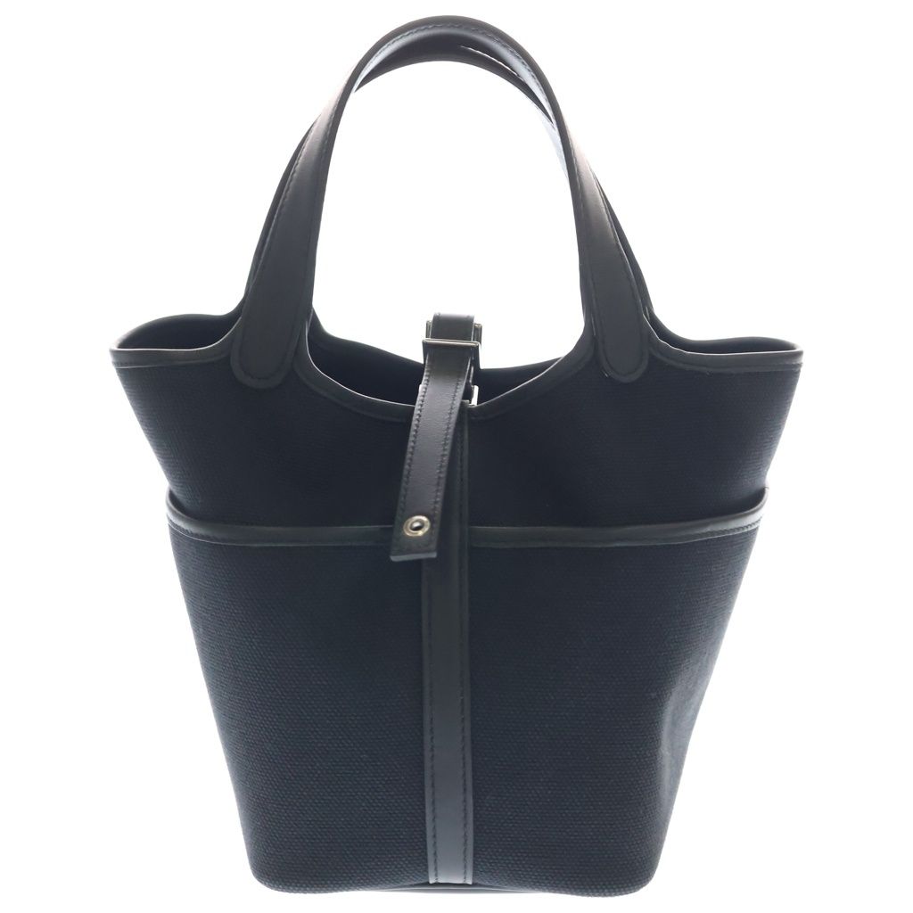 Hermes Picotin Lock PM Cargo Pocket Swift Leather Handbag Silver Black — view 2