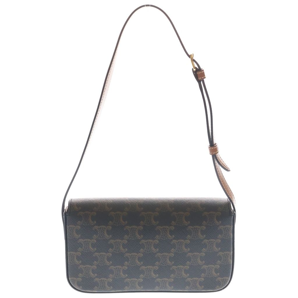 Celine Triomphe Claude Leather Shoulder Bag Brown — view 2