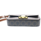 Celine Triomphe Claude Leather Shoulder Bag Brown — view 4