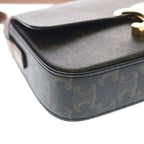 Celine Triomphe Claude Leather Shoulder Bag Brown — view 5