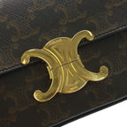 Celine Triomphe Claude Leather Shoulder Bag Brown — view 6