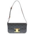 Celine Triomphe Claude Leather Shoulder Bag Brown