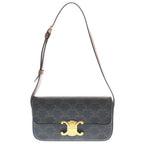 Celine Triomphe Claude Leather Shoulder Bag Brown