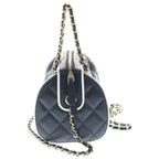 Chanel Quilted Boston Shoulder Bag Chain Black White Lambskin Gold — view 3