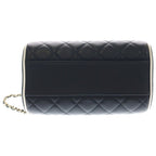 Chanel Quilted Boston Shoulder Bag Chain Black White Lambskin Gold — view 4