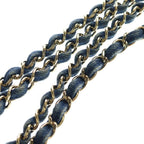 Chanel Mini Quilted Chain Shoulder Bag Back Single Flap Denim Multicolor Navy — view 7