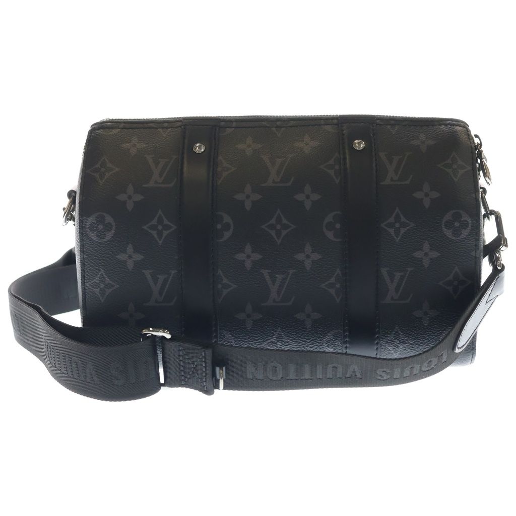 Louis Vuitton Monogram Eclipse City Keepall 2-Way Shoulder Bag Black Leather — view 2