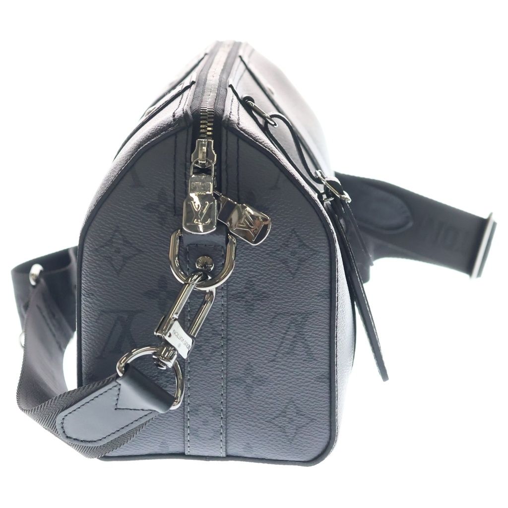 Louis Vuitton Monogram Eclipse City Keepall 2-Way Shoulder Bag Black Leather — view 3