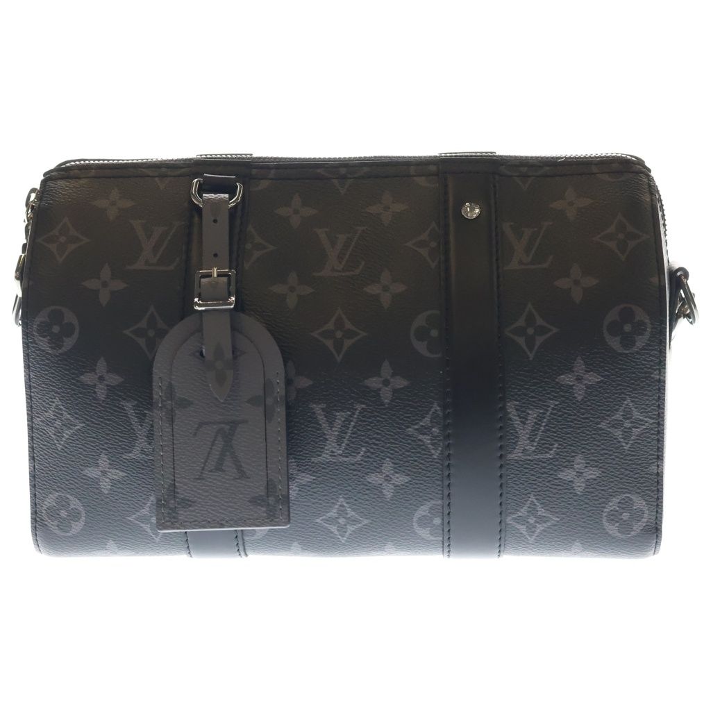 Louis Vuitton Monogram Eclipse City Keepall 2-Way Shoulder Bag Black Leather