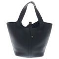 Hermes Picotin Lock MM Taurillon Clemence Gold Handbag Noir