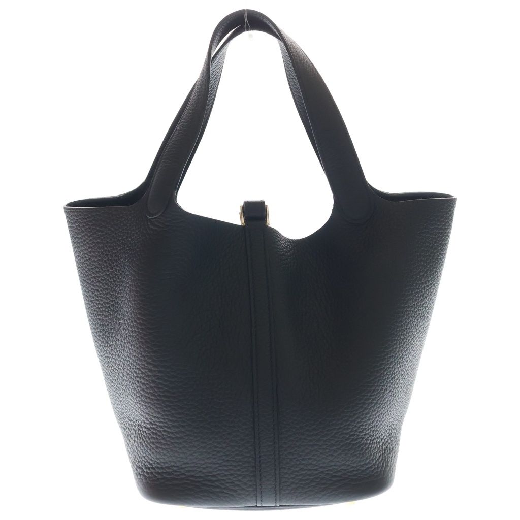 Hermes Picotin Lock MM Taurillon Clemence Gold Handbag Noir — view 2